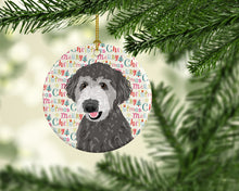 Load image into Gallery viewer, Doodle Silver #2 Christmas Ceramic Ornament