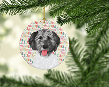 Load image into Gallery viewer, Doodle Silver #3 Christmas Ceramic Ornament