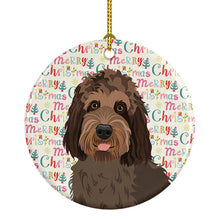 Load image into Gallery viewer, Doodle Tricolor #3 Christmas Ceramic Ornament