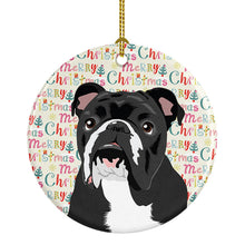 Load image into Gallery viewer, English Bulldog Black and White Christmas Ceramic Ornament