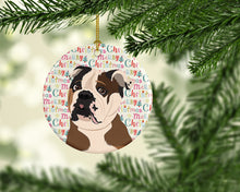 Load image into Gallery viewer, English Bulldog Chocolate Tan Christmas Ceramic Ornament