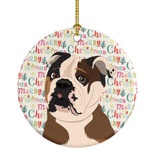Load image into Gallery viewer, English Bulldog Chocolate Tan Christmas Ceramic Ornament