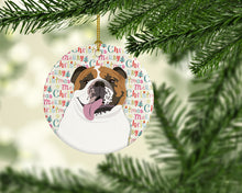 Load image into Gallery viewer, English Bulldog Tricolor #1 Christmas Ceramic Ornament