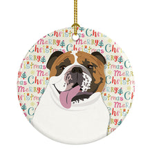 Load image into Gallery viewer, English Bulldog Tricolor #1 Christmas Ceramic Ornament