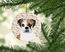 Load image into Gallery viewer, English Bulldog Tricolor #2 Christmas Ceramic Ornament