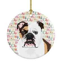 Load image into Gallery viewer, English Bulldog Tricolor #3 Christmas Ceramic Ornament