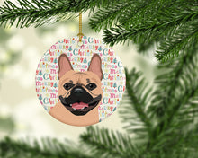 Load image into Gallery viewer, French Bulldog Fawn #2 Christmas Ceramic Ornament