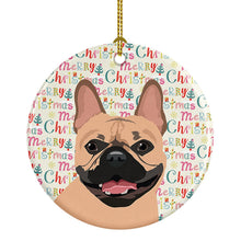 Load image into Gallery viewer, French Bulldog Fawn #2 Christmas Ceramic Ornament