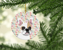 Load image into Gallery viewer, French Bulldog White #1 Christmas Ceramic Ornament