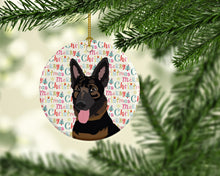 Load image into Gallery viewer, German Shepherd Bicolor Christmas Ceramic Ornament