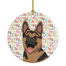 Load image into Gallery viewer, German Shepherd Red and Black Christmas Ceramic Ornament