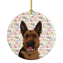 Load image into Gallery viewer, German Shepherd Black and Tan #2 Christmas Ceramic Ornament