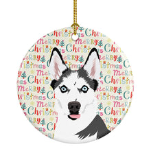 Load image into Gallery viewer, Siberian Husky Puppy Christmas Ceramic Ornament