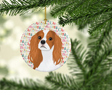 Load image into Gallery viewer, Cavalier King Charles Spaniel Blenheim #1 Christmas Ceramic Ornament