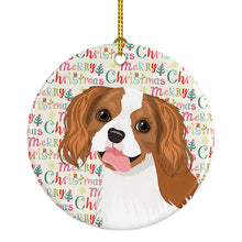 Load image into Gallery viewer, Cavalier King Charles Spaniel Blenheim #2 Christmas Ceramic Ornament