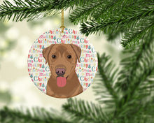 Load image into Gallery viewer, Labrador Retriever Red Christmas Ceramic Ornament