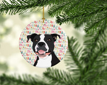 Load image into Gallery viewer, Pit Bull Black #3 Christmas Ceramic Ornament