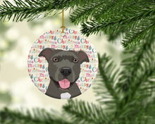 Load image into Gallery viewer, Pit Bull Blue #3 Christmas Ceramic Ornament
