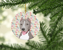 Load image into Gallery viewer, Pit Bull Blue #5 Christmas Ceramic Ornament