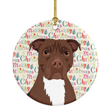Load image into Gallery viewer, Pit Bull Chocolate Christmas Ceramic Ornament