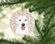 Load image into Gallery viewer, Pit Bull White #1 Christmas Ceramic Ornament