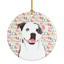 Load image into Gallery viewer, Pit Bull White #3 Christmas Ceramic Ornament