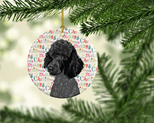 Load image into Gallery viewer, Poodle Standard Black Christmas Ceramic Ornament