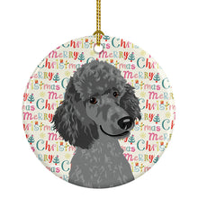 Load image into Gallery viewer, Poodle Standard Gray Christmas Ceramic Ornament