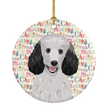 Load image into Gallery viewer, Poodle Standard Silver Christmas Ceramic Ornament