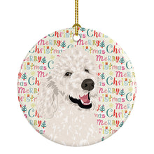 Load image into Gallery viewer, Poodle Standard White Christmas Ceramic Ornament