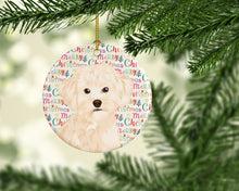Load image into Gallery viewer, Poodle Toy Cream Christmas Ceramic Ornament