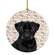 Load image into Gallery viewer, Pug Black #2 Christmas Ceramic Ornament