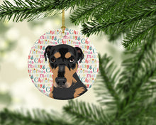 Load image into Gallery viewer, Rottweiler Black and Tan #2 Christmas Ceramic Ornament