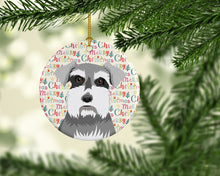 Load image into Gallery viewer, Schnauzer Salt and Pepper #1 Christmas Ceramic Ornament