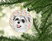 Load image into Gallery viewer, Schnauzer Salt and Pepper #2 Christmas Ceramic Ornament