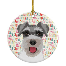 Load image into Gallery viewer, Schnauzer Salt and Pepper #3 Christmas Ceramic Ornament