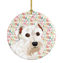 Load image into Gallery viewer, Schnauzer White #1 Christmas Ceramic Ornament