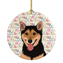 Load image into Gallery viewer, Shiba Inu Black and Tan Christmas Ceramic Ornament