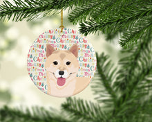 Load image into Gallery viewer, Shiba Inu Cream #1 Christmas Ceramic Ornament