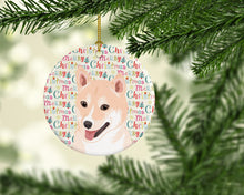 Load image into Gallery viewer, Shiba Inu Cream #2 Christmas Ceramic Ornament