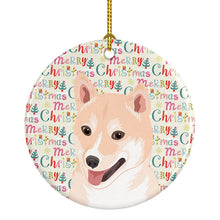 Load image into Gallery viewer, Shiba Inu Cream #2 Christmas Ceramic Ornament