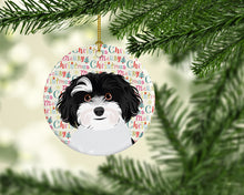 Load image into Gallery viewer, Shih-Tzu Black and White #1 Christmas Ceramic Ornament