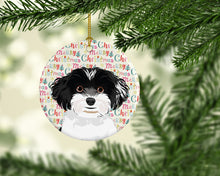 Load image into Gallery viewer, Shih-Tzu Black and White #4 Christmas Ceramic Ornament