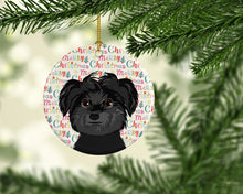 Load image into Gallery viewer, Shih-Tzu Black Christmas Ceramic Ornament