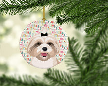 Load image into Gallery viewer, Shih-Tzu Gold #2 Christmas Ceramic Ornament