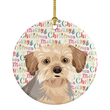 Load image into Gallery viewer, Yorkie Blue and Tan #1 Christmas Ceramic Ornament
