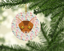Load image into Gallery viewer, Abyssinian Cat Christmas Ceramic Ornament