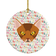 Load image into Gallery viewer, Abyssinian Cat Christmas Ceramic Ornament