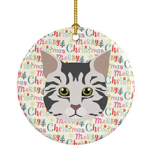 Load image into Gallery viewer, American Bobtail Cat Christmas Ceramic Ornament