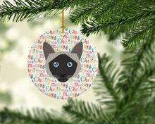 Load image into Gallery viewer, Balinese Cat Christmas Ceramic Ornament